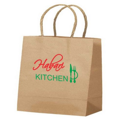 Recycled Natural Kraft Paper Shopping Bag 2C1S (14"x10"x15.5")