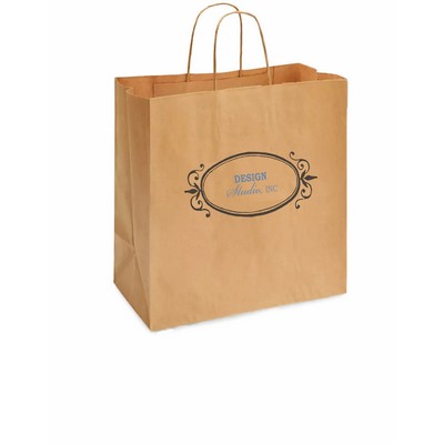 Recycled Natural Kraft Paper Shopping Bag 2C1S (13"x7"x13")
